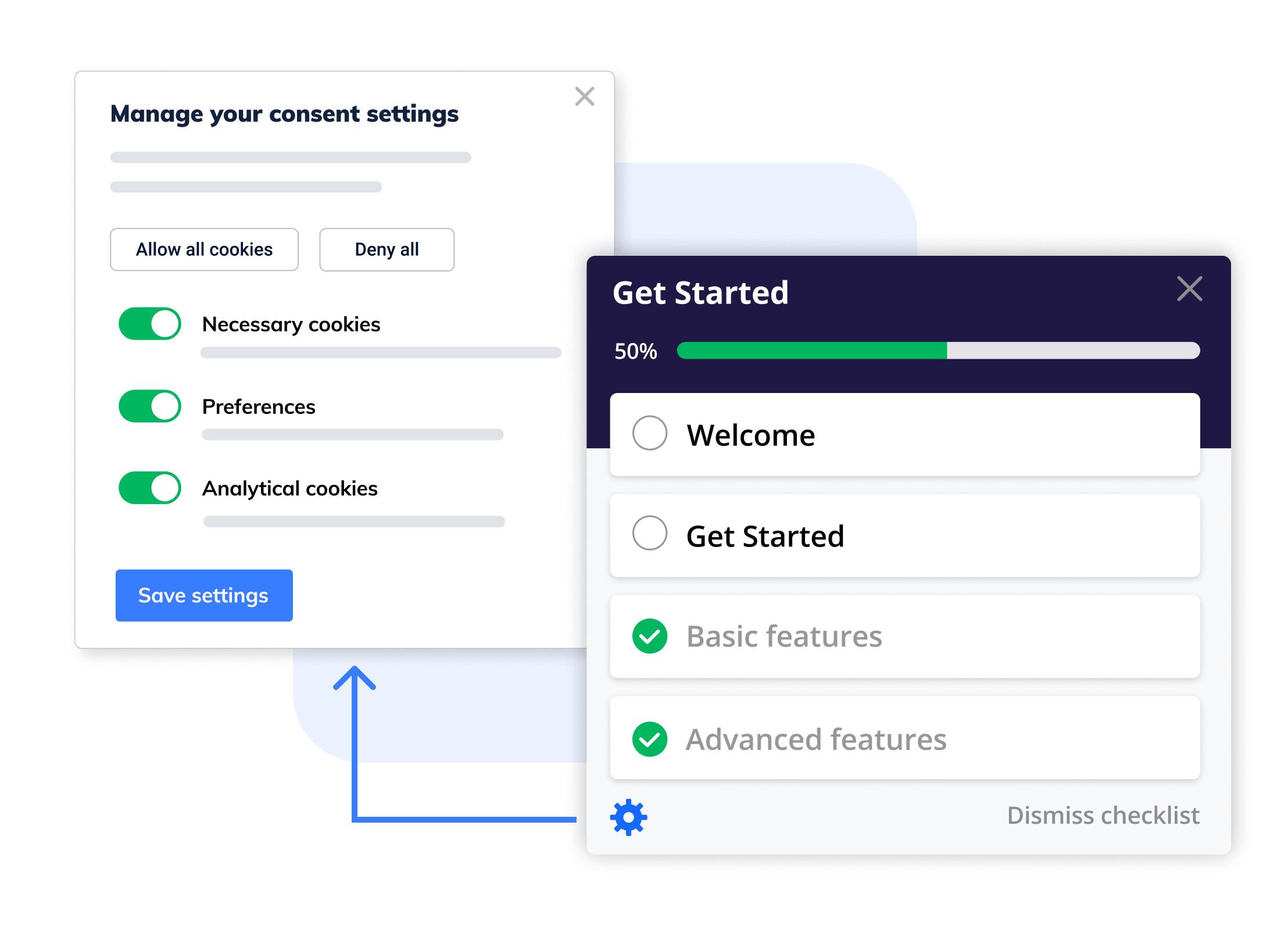 Let users to manage their consents