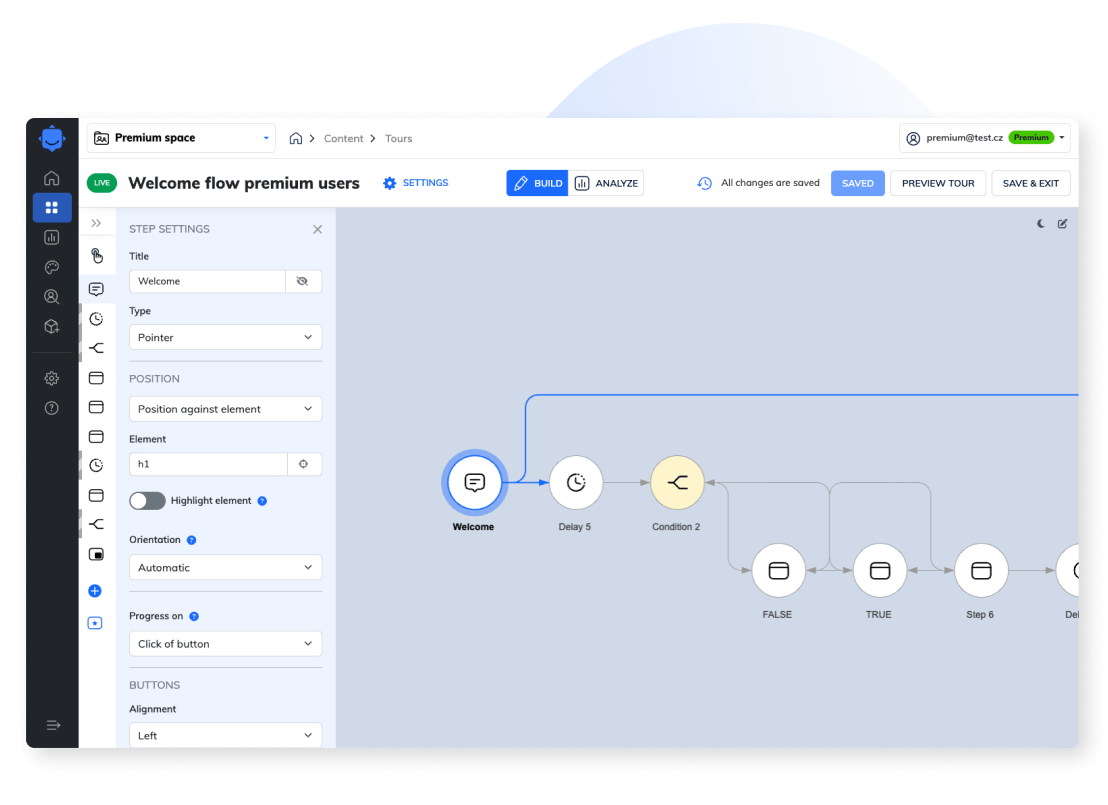 Onbaording flow editor